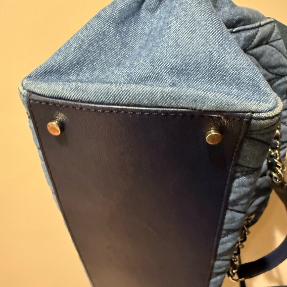 Kate Spade Briar‎ Lane Quilted Denim Meena Satchel Bag T - Picture 12 of 12